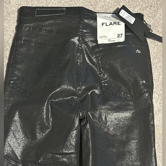 NWT rag & bone faux leather high rise ankle flare size. 27 - Picture 8 of 13